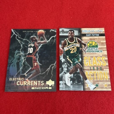 Gary Payton - 1999-00 Encore Electric Currents #EC7 & 2013-14 Hoops Class Action