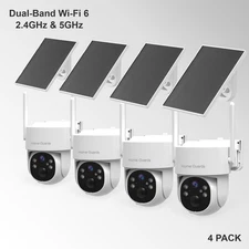 Dual Band Wireless Security Camera System Solar Battery Powered PTZ 4MP Outdoor