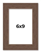 6x9 Frame Brown Distressed Barnwood Picture Frame | Complete Rustic Farmhouse Ph