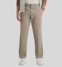 Haggar Men's Beige Straight Fit Comfort Life Khaki Pants Size 30W x 30L
