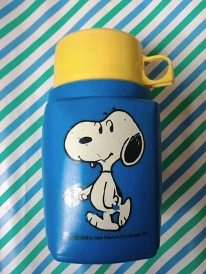 Snoopy Peanuts Thermoskanne Roughneck Flask Made in England 70er Vintage, Flasche