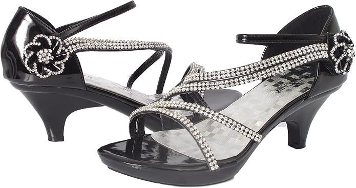 Delicacy Womens Dress Kitten Heel Pump Sandals Black Sz 8.5 M *NEW*