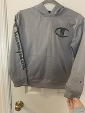 Youth Size 10/12 Grey Champion Hoodie