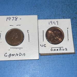 2-CANADA One Cent 1999  Uncirculated 1978 NICE!