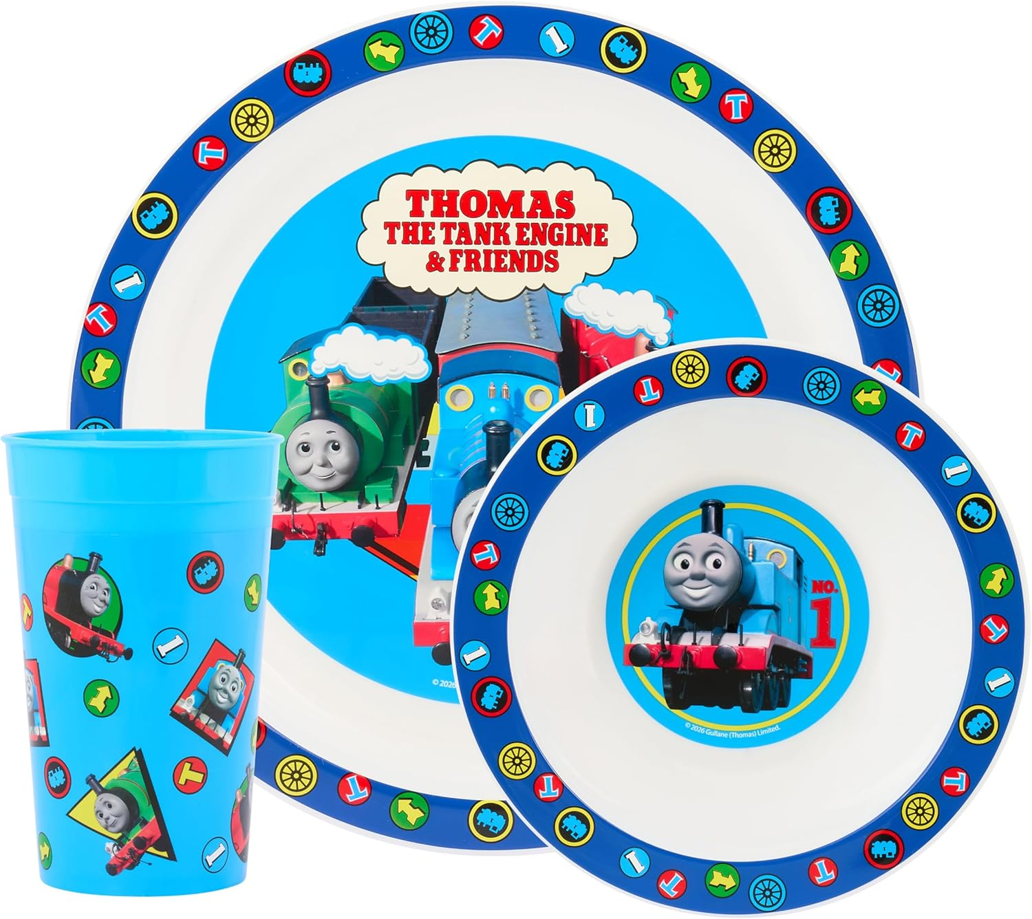 3Pc Polypropylene Childrens Dinner Set Plate Bowl Tumbler