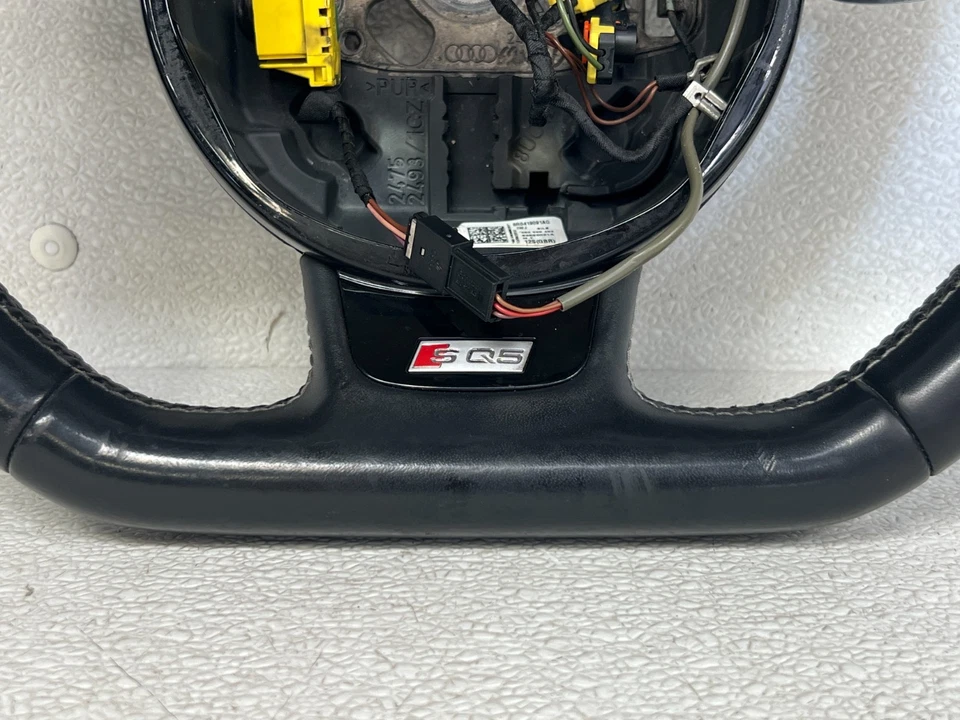 ⭐2014-2017 AUDI SQ5 DIRECCIÓN RUEDA CUERO NEGRO CON PALANCAS DE CAMBIO LOTE OEM2633 Foto 2 de 4