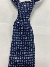 Lauren Ralph Lauren Mens Tie Silk Blue Geometric USA Made Classic 58.75”x4” VTG