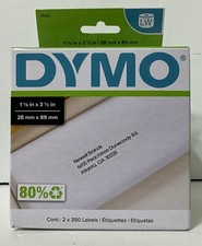 DYMO Mailing Address Labels White NEW 1  1/8" x 3.5"   Two-350 Count Rolls White