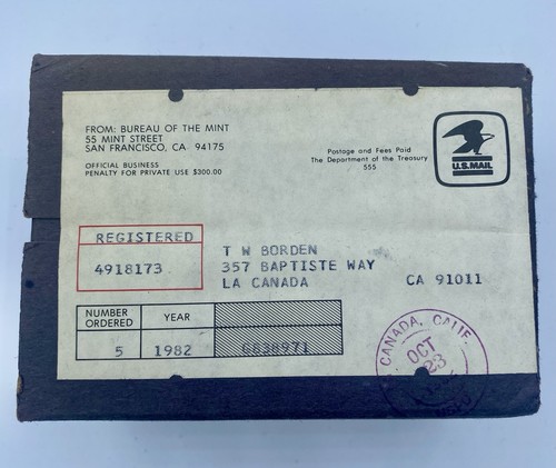 Juego de prueba de 5 originales sellados en Estados Unidos 1982 como nuevo - Imagen 2 de 2