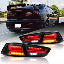 VLAND Smoked Full LED Tail Lights For 2008-17 Mitsubishi Lancer&EVO X Animation
