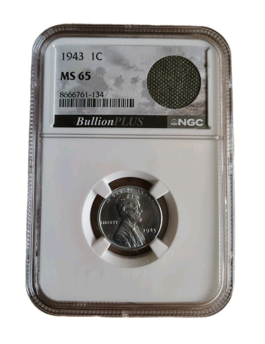 1943 Cent MS65 NGC World War II Era M6 Bazooka Rocket Bag Frag