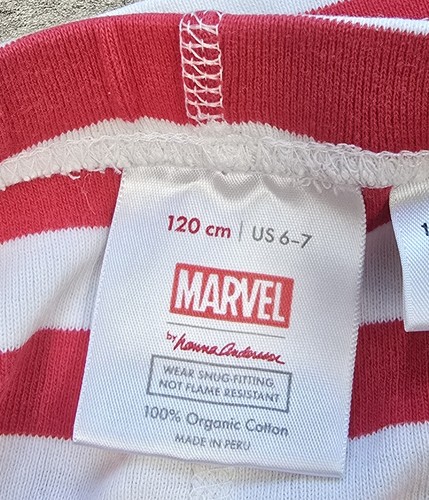 Hanna Andersson Marvel Spiderman Short John Pajama Set Size 120 (6-7) Striped - Picture 6 of 7