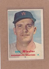 1957 TOPPS BASEBALL BOB WIESLER #126 SENATORS VGEX *A49199