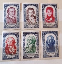 *** Timbres De France *** Célébrités (Révolution) Années 1950 Neufs * N°867/872