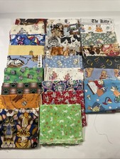 25 Fat Quarters VTG Fabric All Cats Kittens Kitties Quilt 18 In. x 22 In. Lot 4