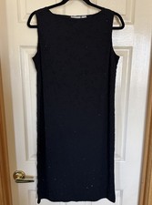 Liz Claiborne Womens Black Floral Beaded Sleeveless Sheath Cocktail Dress Medium