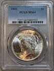 1922 Peace Dollar $1 PCGS MS64