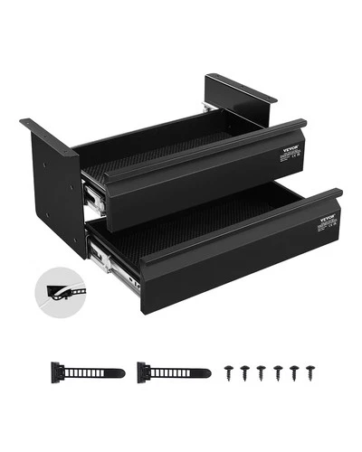 VEVOR 2 Drawer 16" Under Desk Drawer Organizer Slide-out Drawer Space  Office