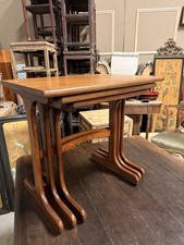 Midcentury G Plan Fresco Nest of Tables With Curved Stretchers