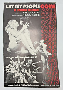 Original Broadway Window Card Poster for Musical Let My People Come Nude 1974