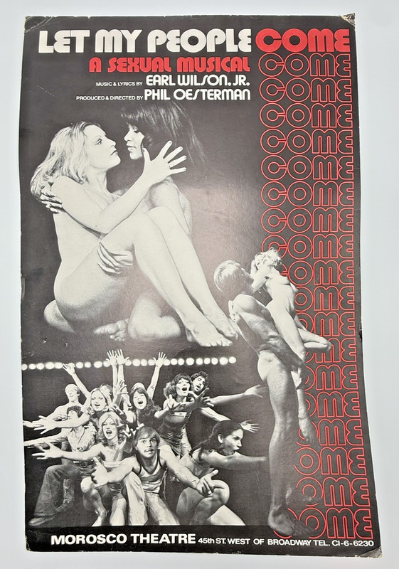 Original Broadway Window Card Poster for Musical Let My People Come Nude 1974