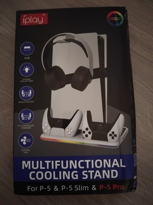 Cooling Stand with Dual Controller Charger Headphone Hanger for PS5 Console NEU