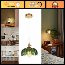 Vintage Glass Pendant Light Fixture - Modern Green Chandelier for Kitchen  Dini