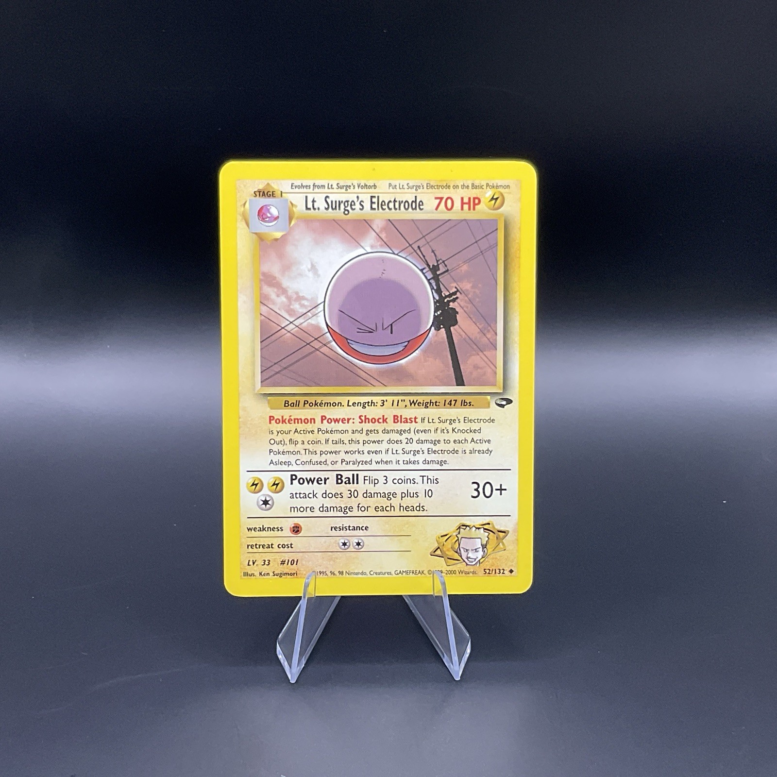 LT. SURGE’S ELECTRODE - Gym Challenge - 52/132 - Uncommon - Pokemon Card - NM