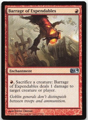 Barrage of Expendables 127 Uncommon Magic 2014 (M14) Lightly Played