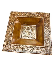 Vintage 1977 Duncan Enterprises Ceramic Square Dish / Ashtray Retro Collectible