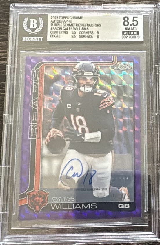 2025 Topps Chrome - Autographs Caleb Williams Purple Geometric Refractor /75