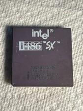 Intel i486 SX-25 CPU A80486SX-25 SX798 Ceramic PGA Gold Pins Vintage