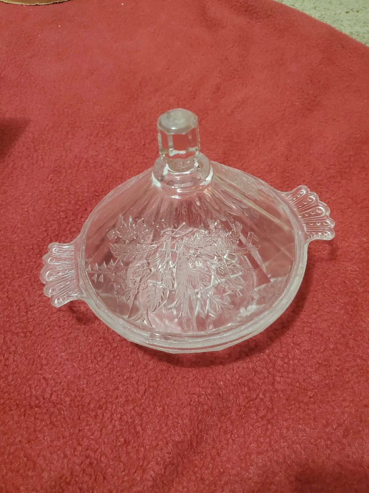 EAPG VINTAGE WHEAT & BARLEY COVERED GLASS BUTTER DISH
