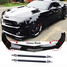 For Chevrolet Camaro SS Front Bumper Lip Spoiler Splitter Body Kit Black