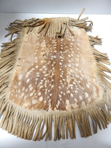 BUY IT NOW ANTIQUE 1890s BLACKFEET (PIKUNI) PLAINS INDIAN DOE HIDE POUCH / BAG