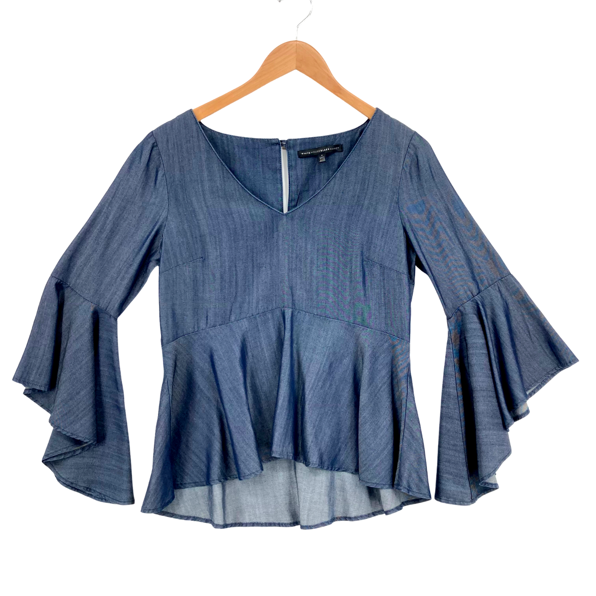 White House Black Market Blouse Top Size 2 Dark Blue 100