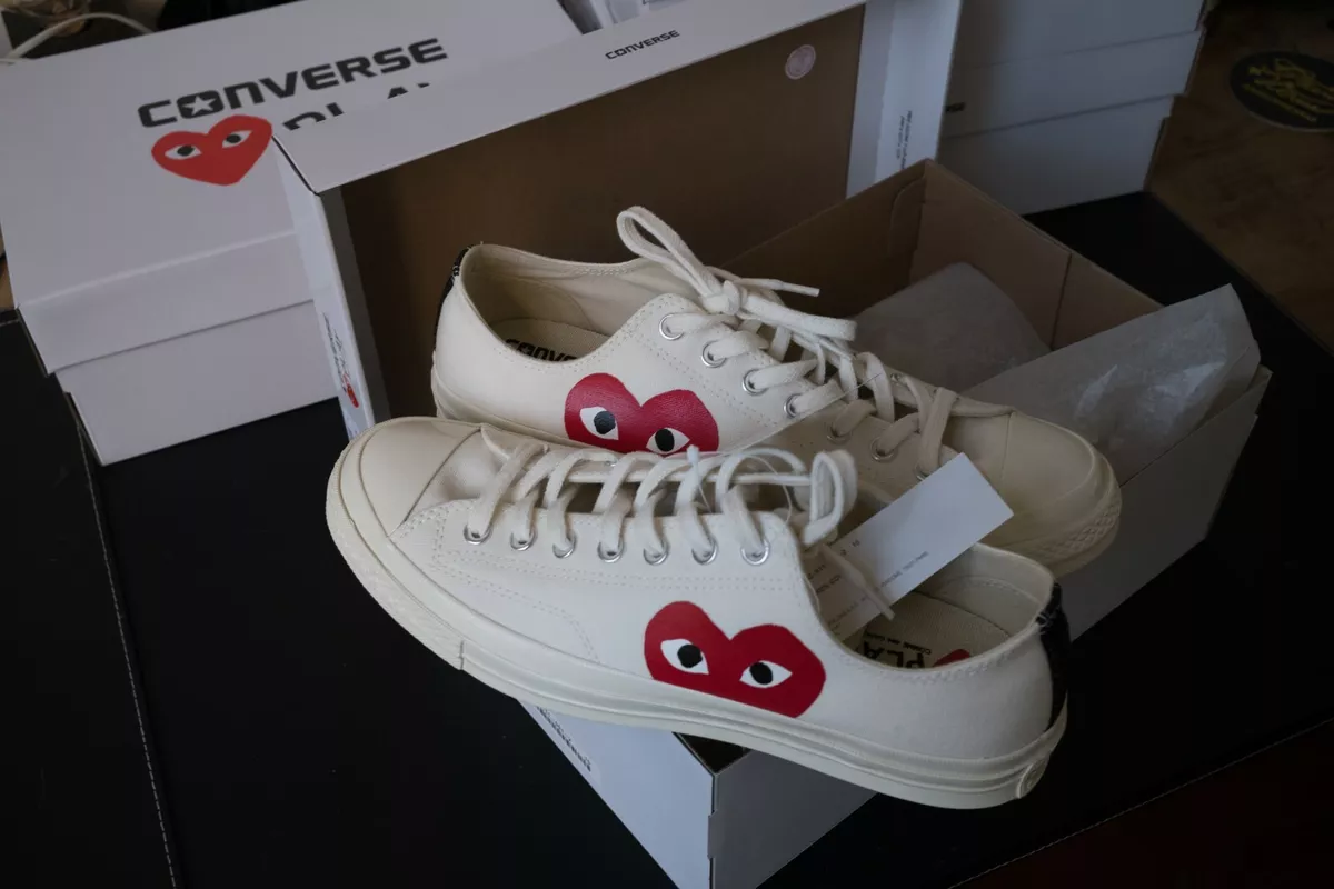 CONVERSE PLAY COMME DES GARCONS / SIZE UK 10 44 CHUCK 70 CDG MILK | eBay