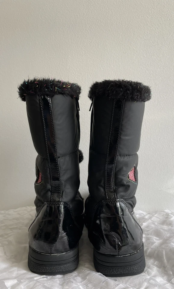 Totes Kohls Invierno Botas Impermeables Casey Negro Niñas Talla 5M. Foto 4 de 4