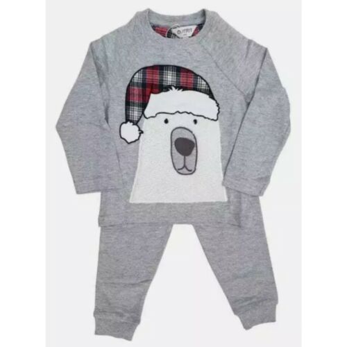 Ex Store Boys Polar Bear Santa Christmas Xmas PJs Pyjamas Age 2 3 4 5 6 Years - Picture 2 of 2