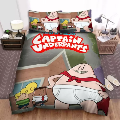 The Epic Tales Of Captain Underpants Main Characters Quilt Duvet Cover Set - Picture 1 of 8