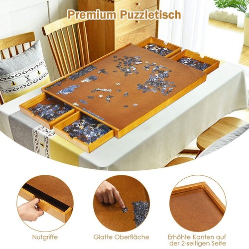 RELAX4LIFE Puzzletisch 80x65cm - Mit 4 Schubladen Für Bis Zu 1500 Teile