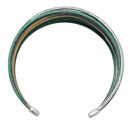 Brazalete Silpada Fresco Plata Esterlina Pátina Latón Talla 7-8" Muñeca $199 Foto 2 de 4