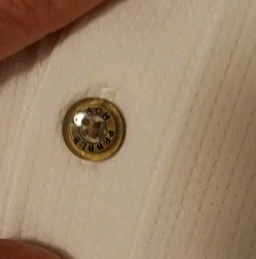 MEN'S PEBBLE BEACH WHITE KNIT GOLF POLO DRY-LUXE PERFORMANCE SZ L  - Изображение 3 из 4