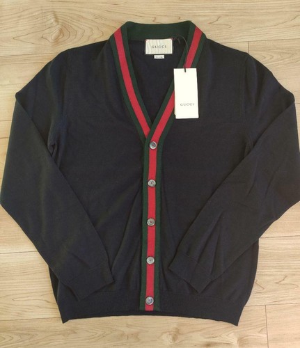GUCCI Wool Knit Cardigan Ink Blue Color 