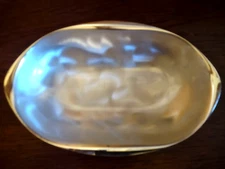 VTG Silver Tone Stainless Steel Metal Small Serving Dish Brush Swirl Modernist