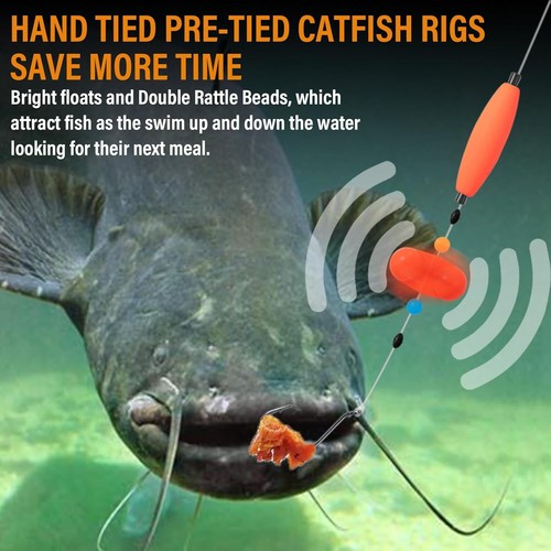 6PCS kaleodam Catfish Rigs Catfish Float Rigs Catfishing Tackle Santee ...