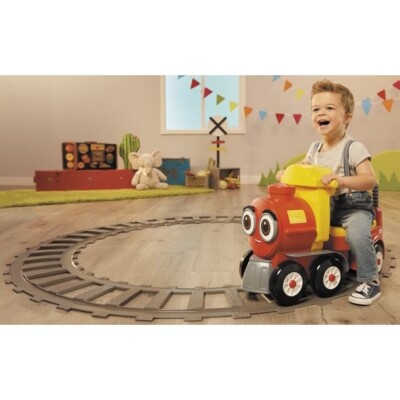 Toddler Ride On Indoor Train with Train Tracks Kids Developmental Motor Skills