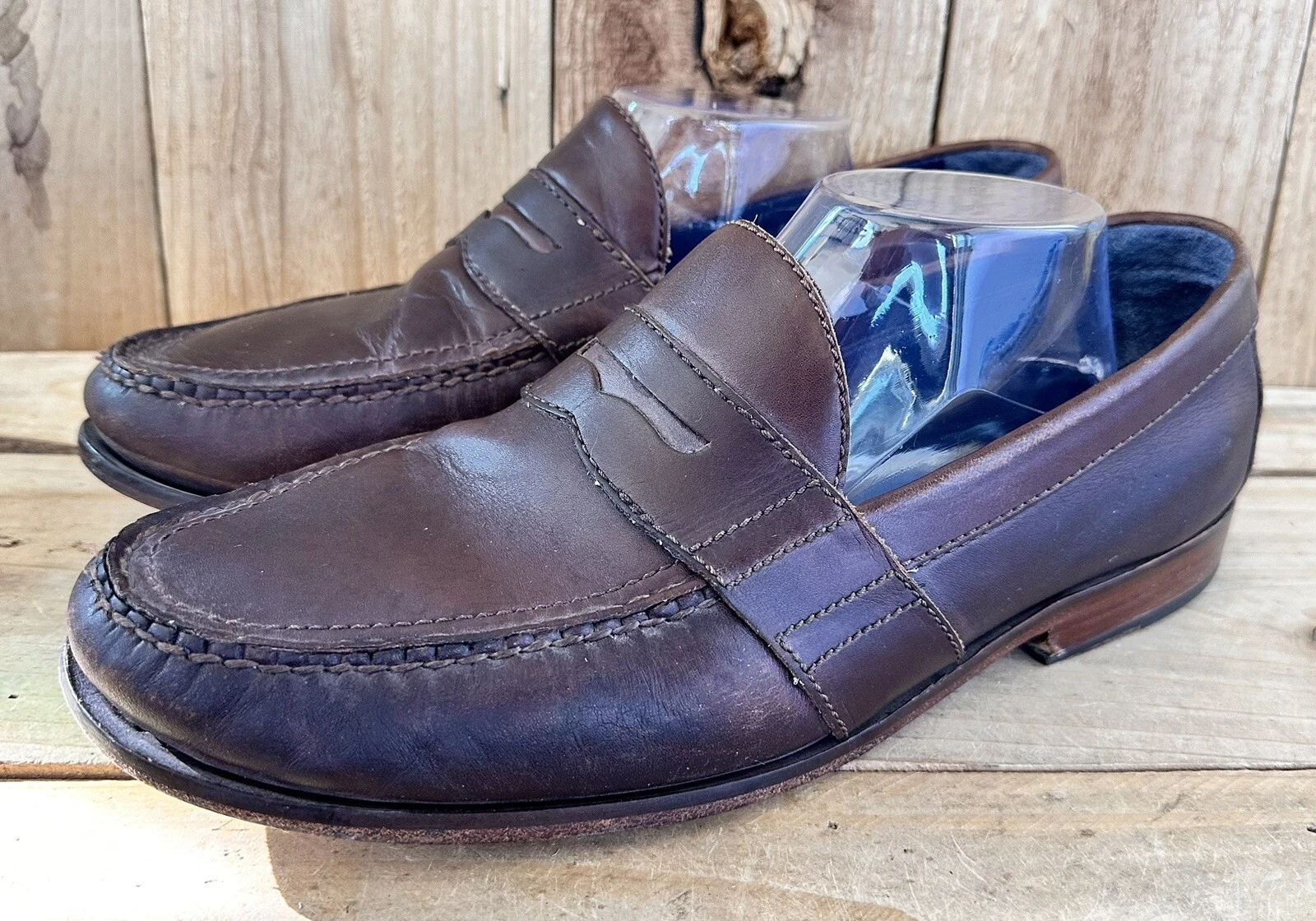 NIKE Mocassini Cole Haan Penny scarpe uomo taglia 12 pelle marrone preppy carriera business