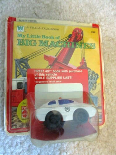 MINT Sealed 1980 Mattell  Metal Police Car + Tell-A-Tale MY LITTLE BOOK MACHINES - Picture 1 of 4