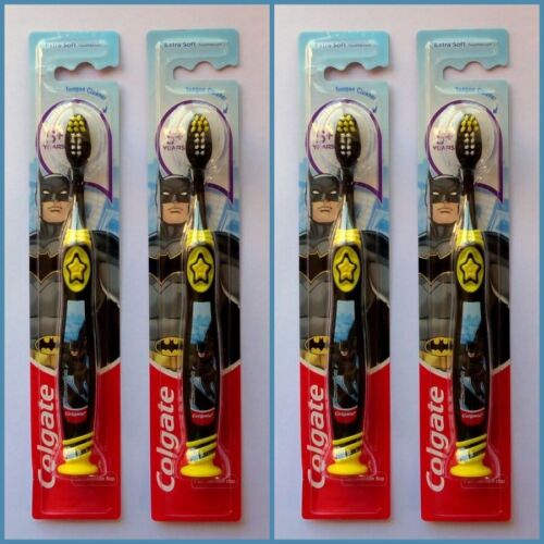 (Pack Of 4) Colgate Toothbrush Batman 5+ Kids Children Suction Cup Extra Soft